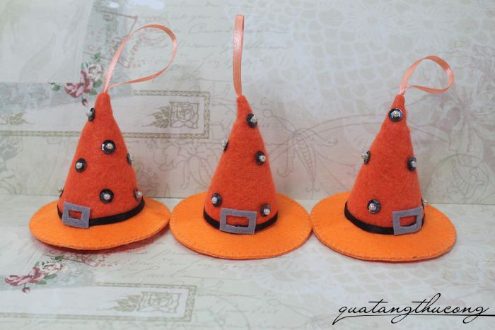 Phụ kiện Halloween nón phù thủy cam